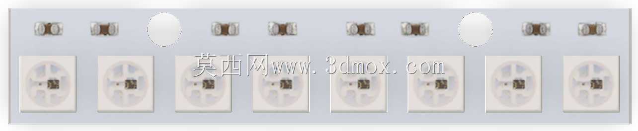8x RGB LED驱动模块(白色54mm*10mm变体)