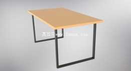 Mesa madera y perfiles metalicos