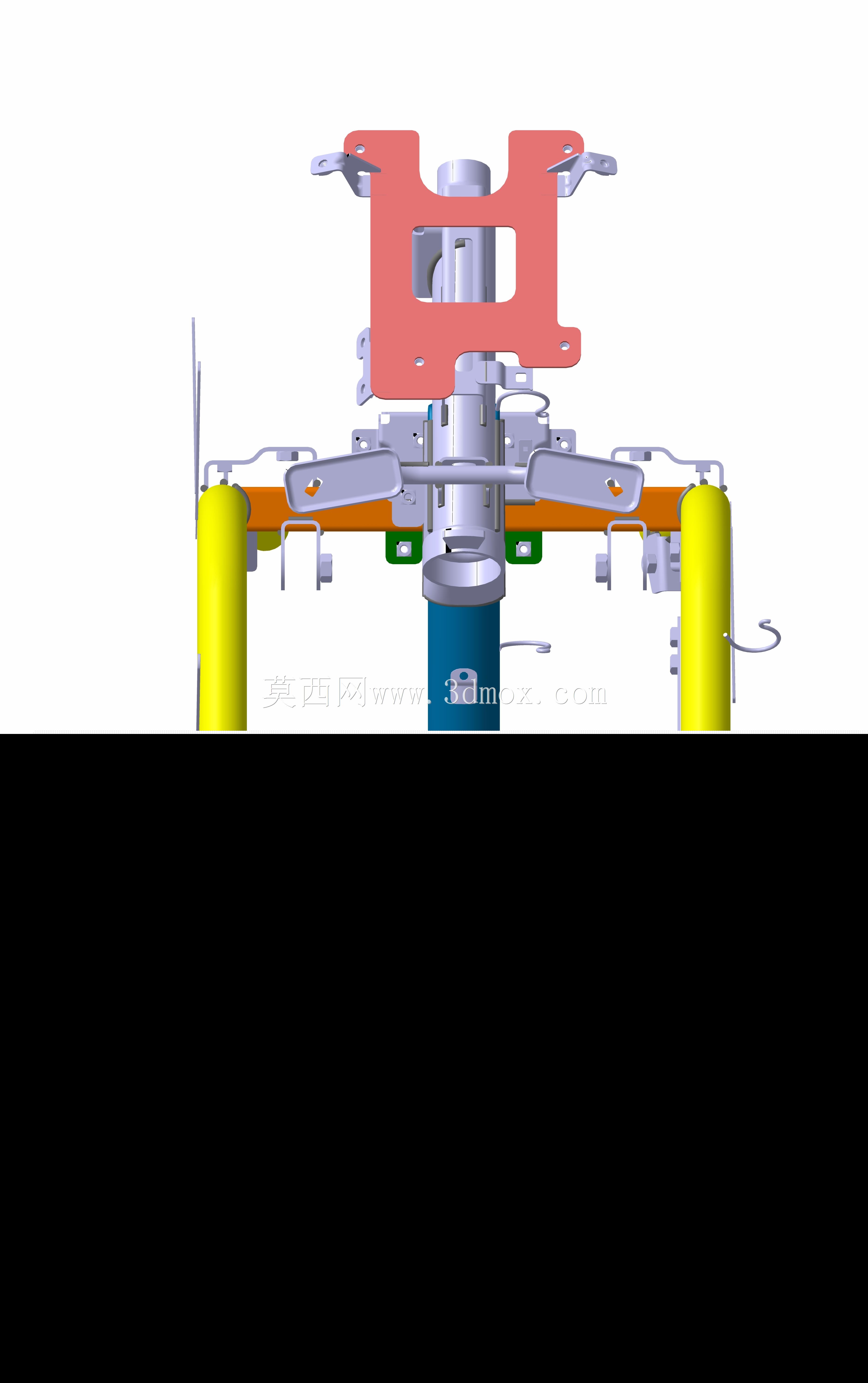 高细节电动滑板车底盘3D模型