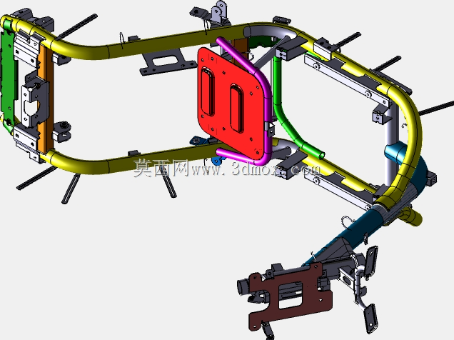 高细节电动滑板车底盘3D模型