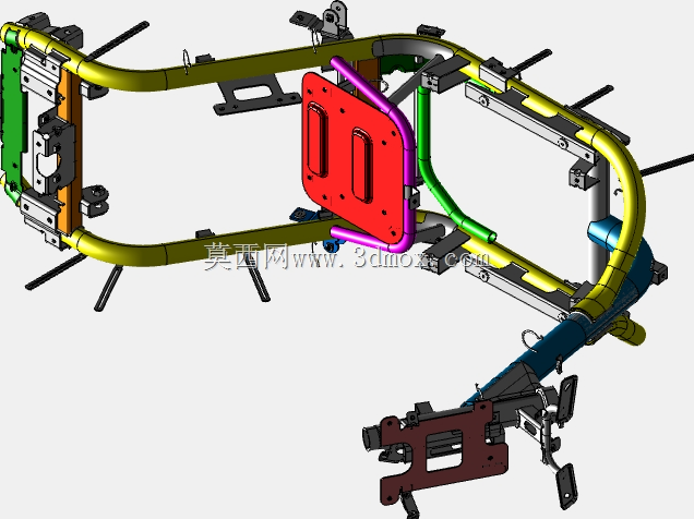 高细节电动滑板车底盘3D模型