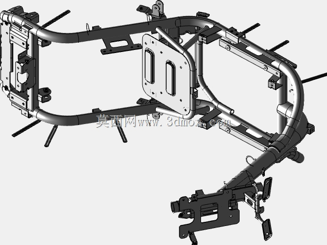 高细节电动滑板车底盘3D模型