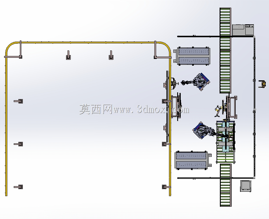 电梯门板喷粉线动上下件工作站