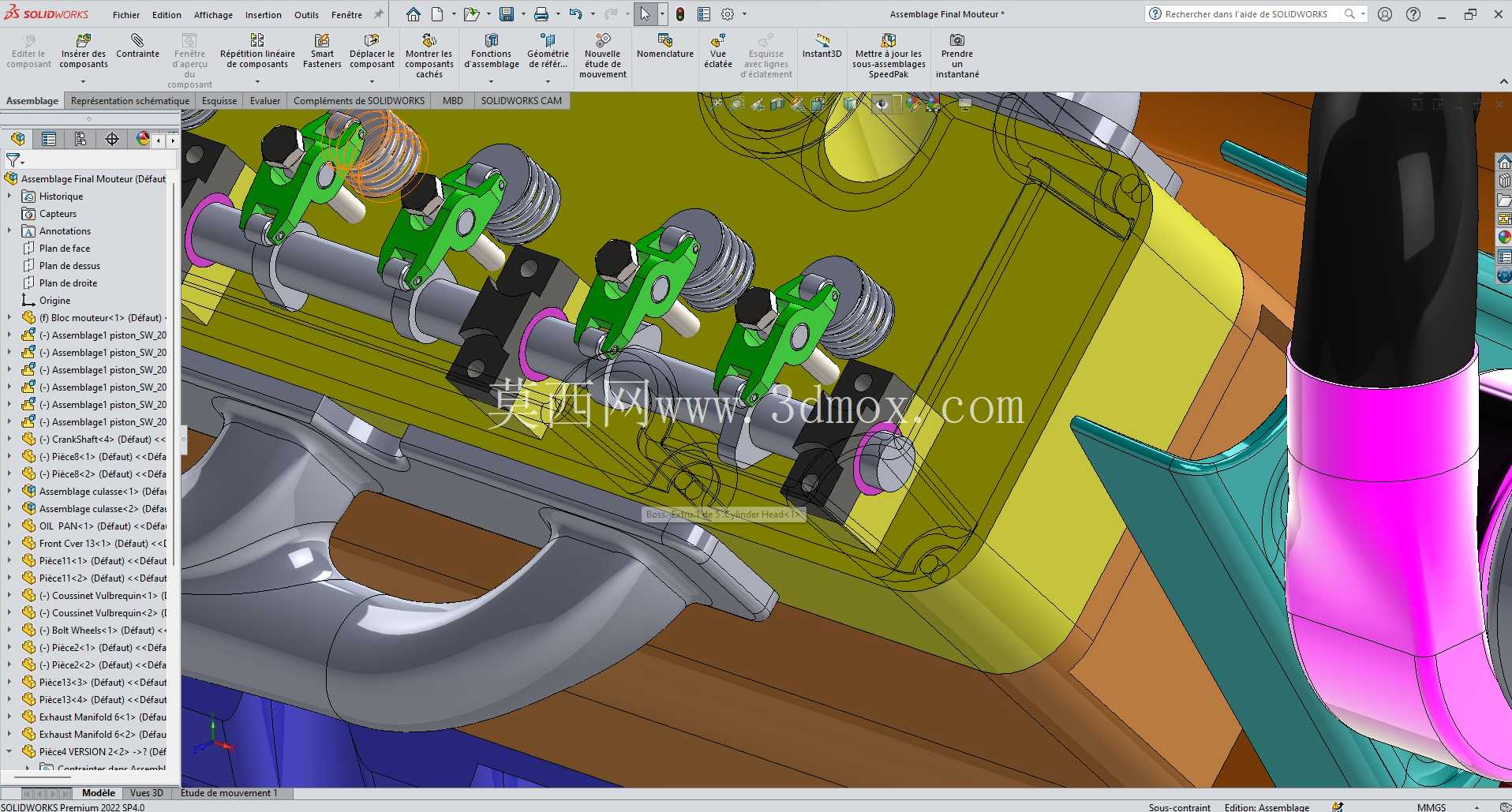 Solidworks 中的 V6 引擎