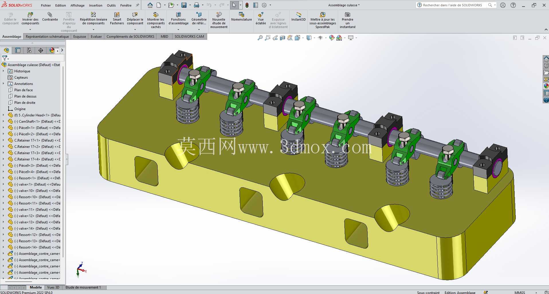Solidworks 中的 V6 引擎