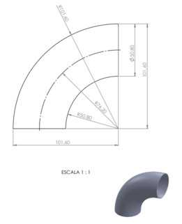 CONEX?O COTOVELO CURVA 90��x 2\�� ?50.8mm