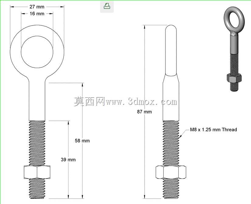 M8 X 58mm SS ������˨