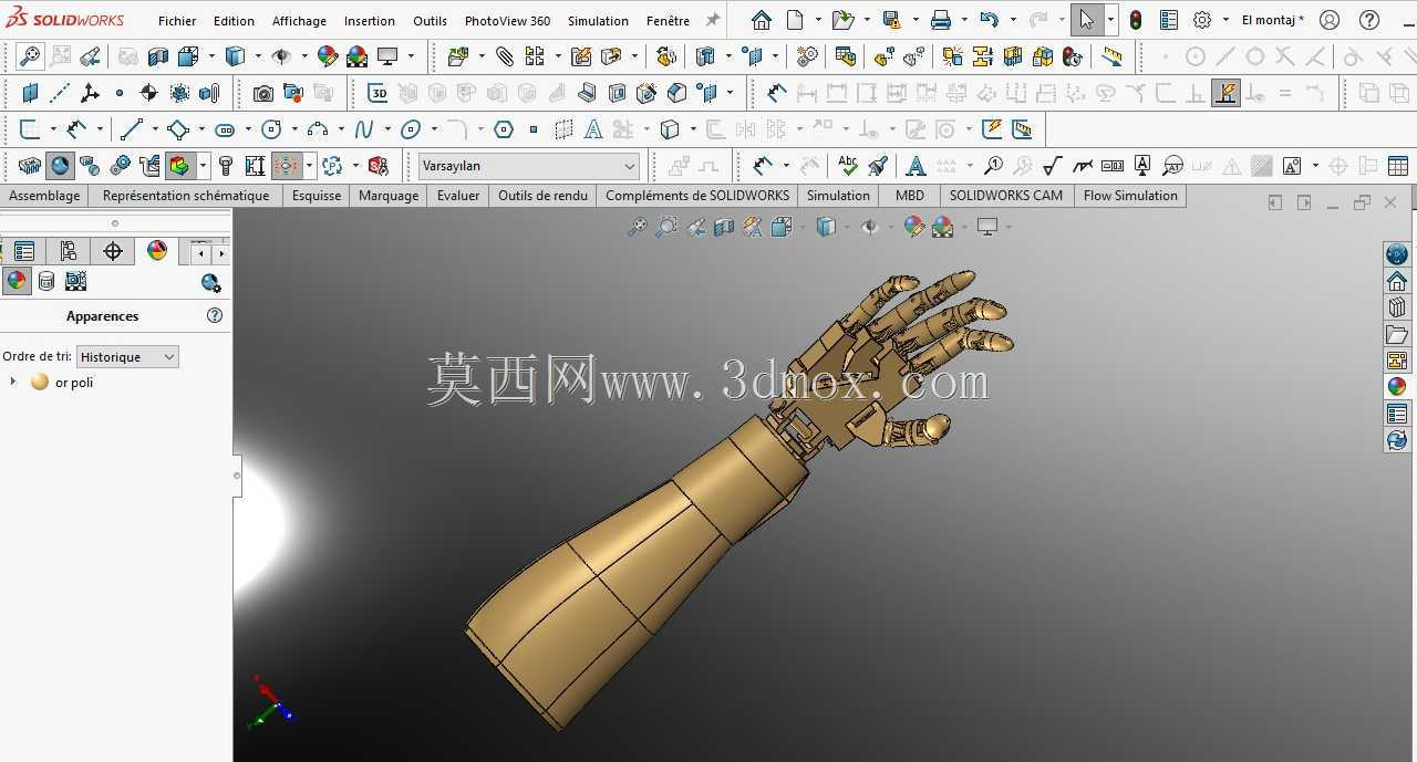 ʹ�� SolidWorks �Ļ������ֺ��ֱ�
