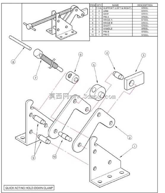 快速作用压紧夹(ABRAZADERA DE MANTENIMIENTO DE ACCIóN RáPIDA)