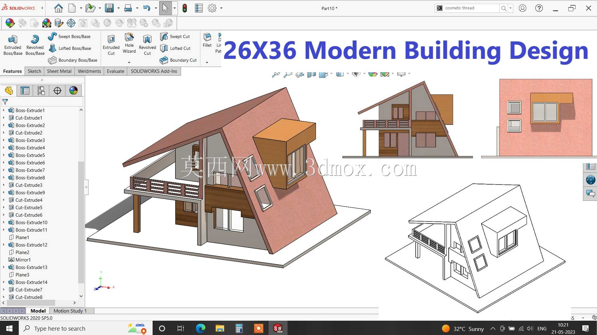 Solidworks 中的现代建筑设计 26X36