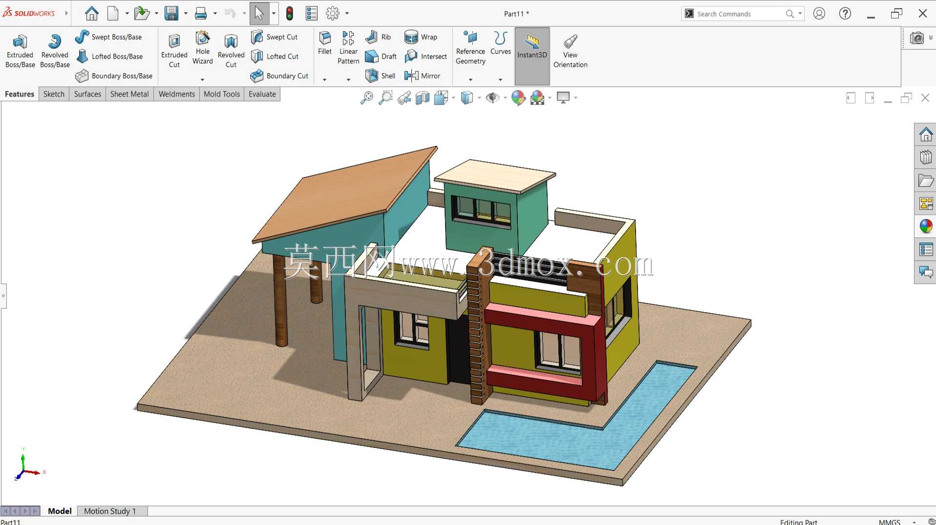 Solidworks �е��ִ�סլ 3D ģ��