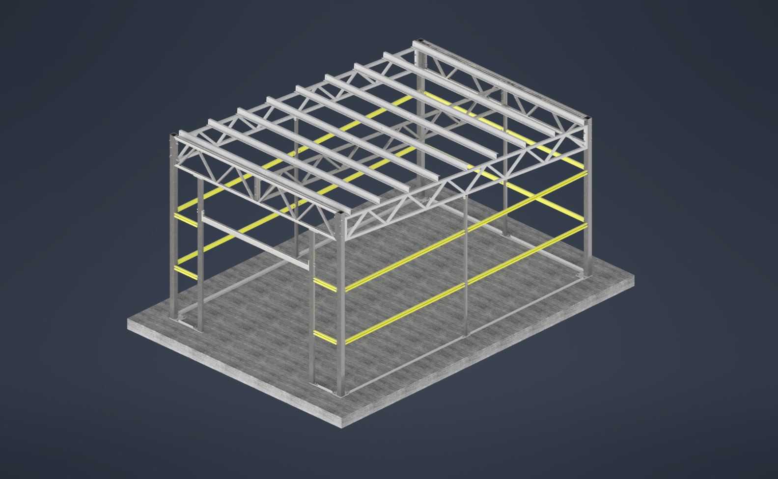 轻钢结构车库 - 4m x 6m H=3,5m