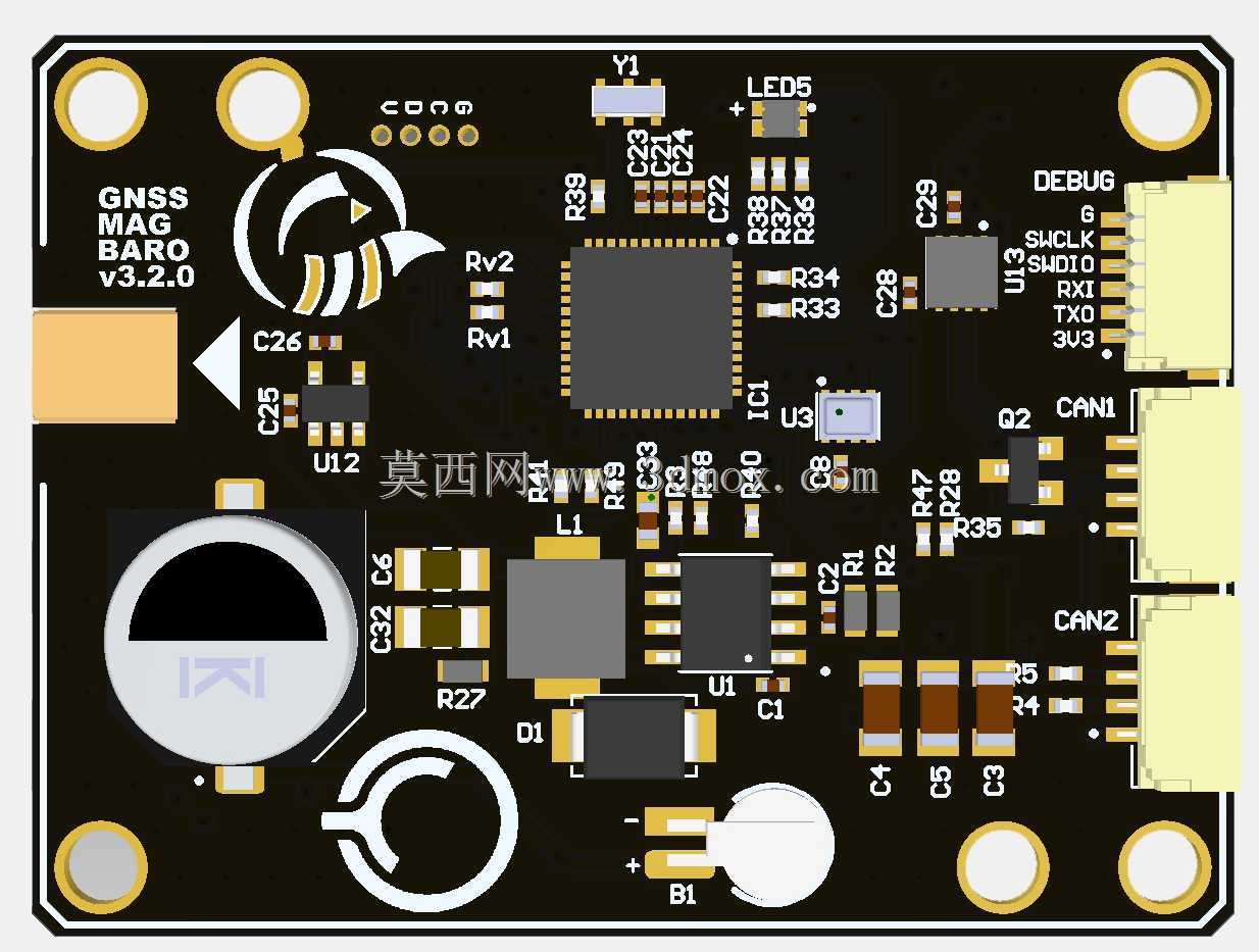 �����ⲿ����Ӳ����RaccoonLAB GNSS��ZED-F9P��MAG BARO