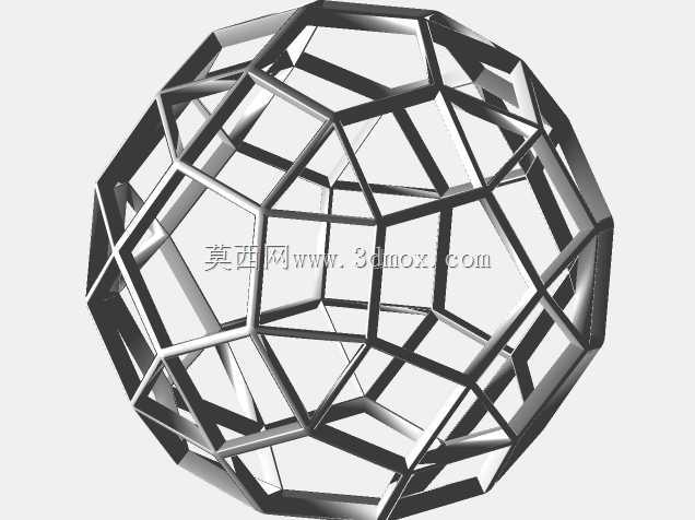 线框形状菱形十二面体3D打印模型