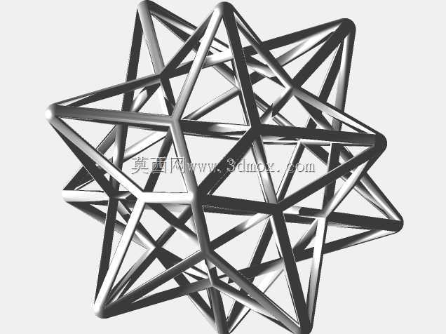 线框形状星形十二面体3D打印模型