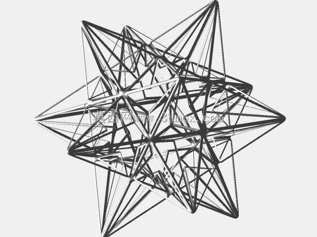 Wireframe Shape Great二十面体3D打印模型