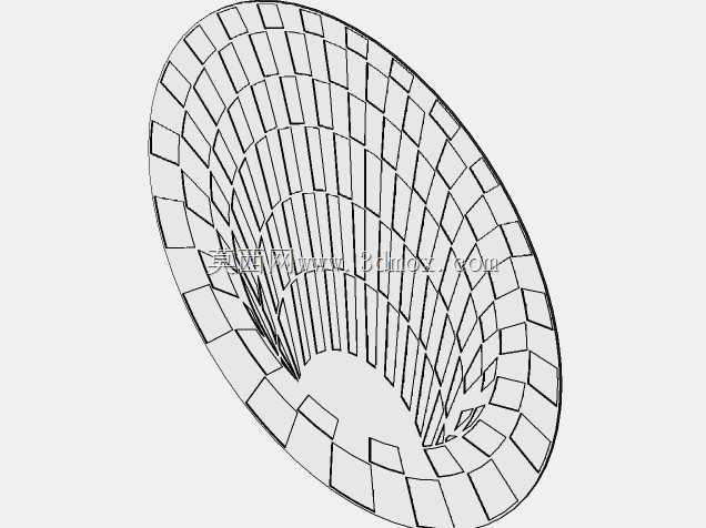 孔激光切割效果3D,用于墙壁的激光切割
