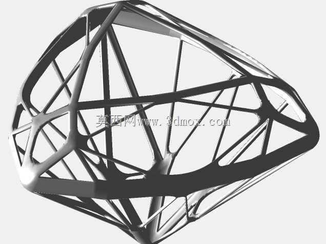 Wireframe Shape Trillion Cut Diamond 3D打印模型