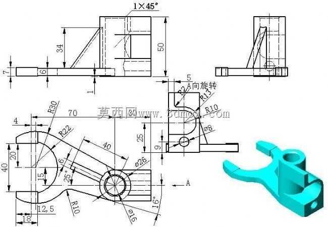 三维CAD基本练习/Autodesk Inventor Pro