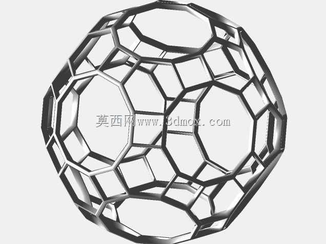 线框形状大菱形十二面体3D打印模型