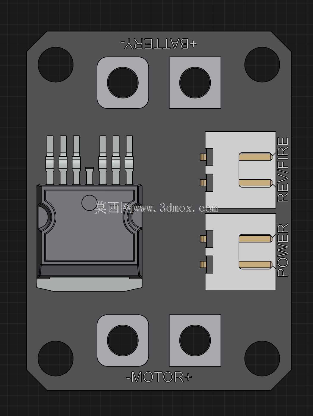 带跳线的大功率MOSFET板PCB