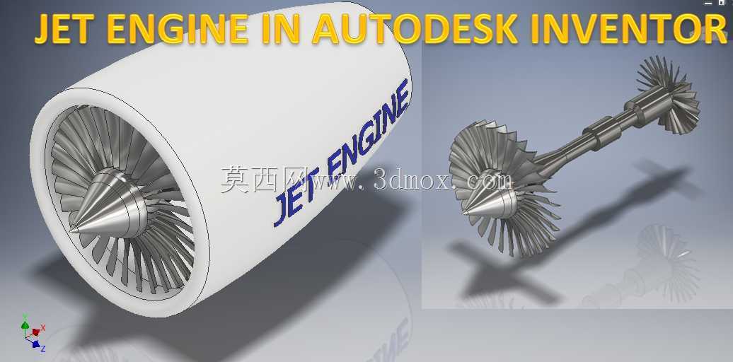 Autodesk Inventor中的Jet Engine || Inventor教程|| Inventor工程图教程|| Cad教程