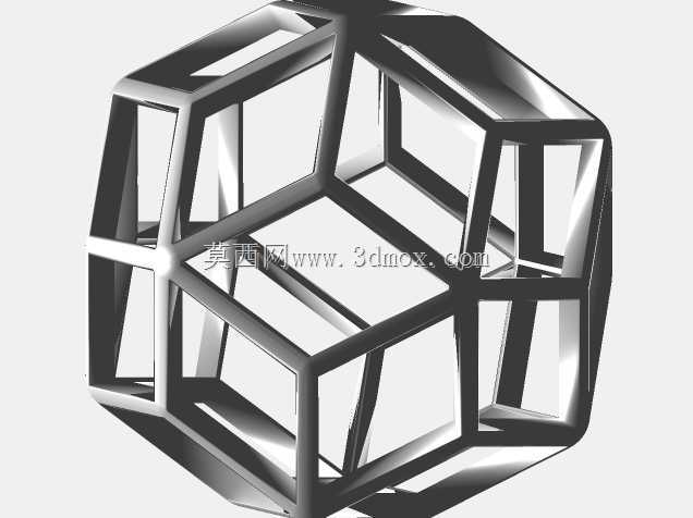 线框形状菱形三面体3D打印模型