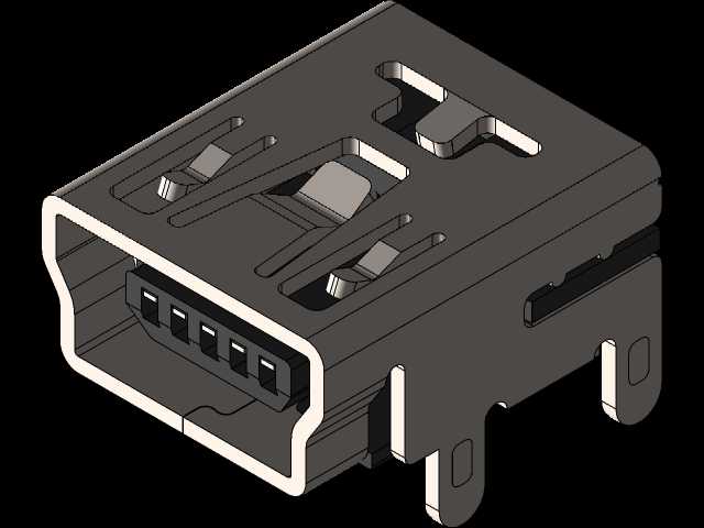 USB连接器,USB 2.0,直角5P Mini-B母插头-920-462A2021D0102