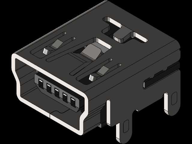 USB连接器,USB 2.0,直角5P Mini-B母插头-920-462A2021D0102