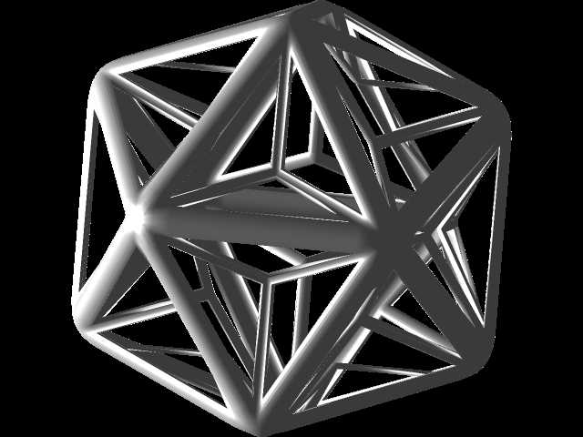 线框形状大十二面体3D打印模型