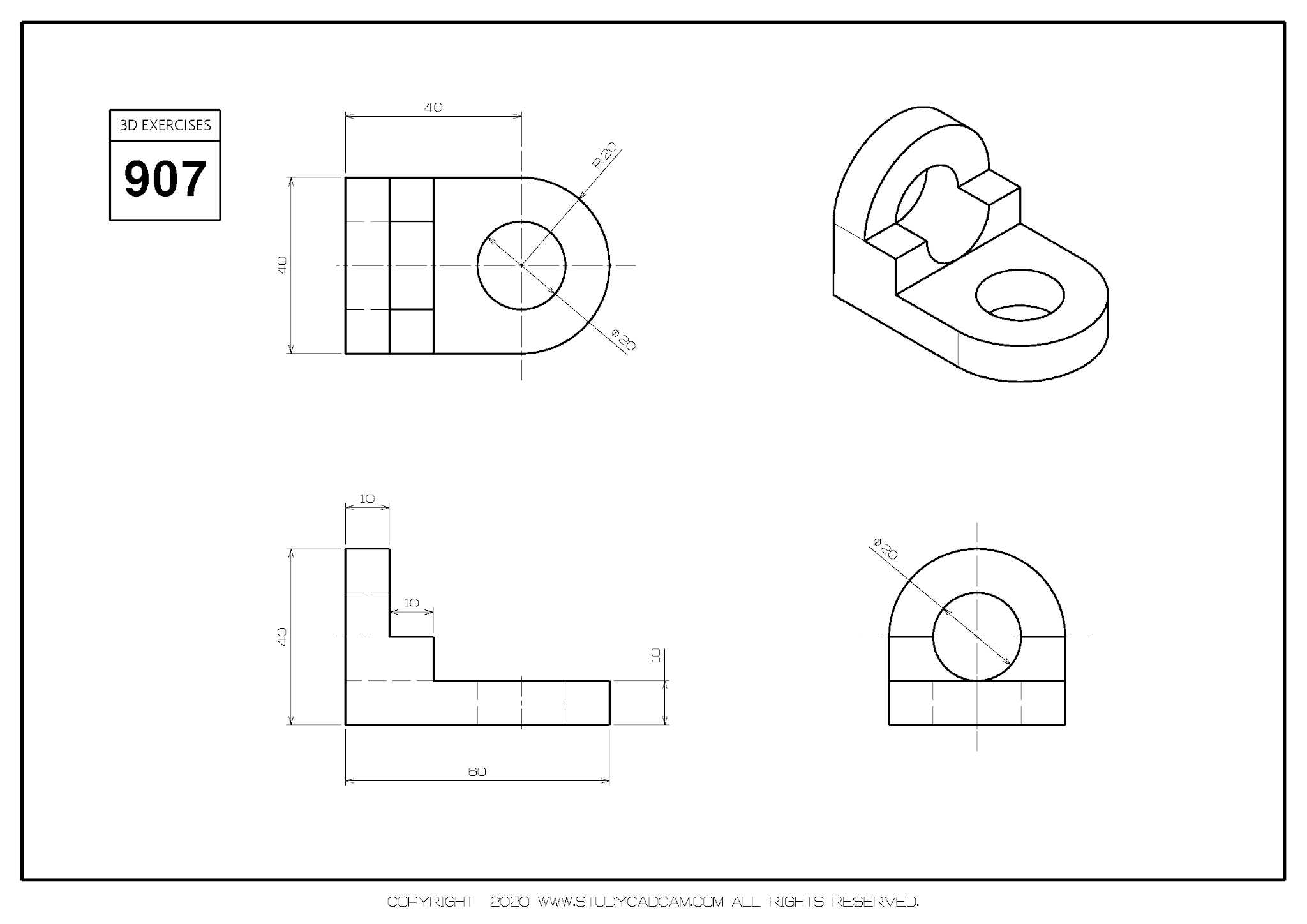 Studycadcam三维CAD练习907/Autodesk Inventor Pro