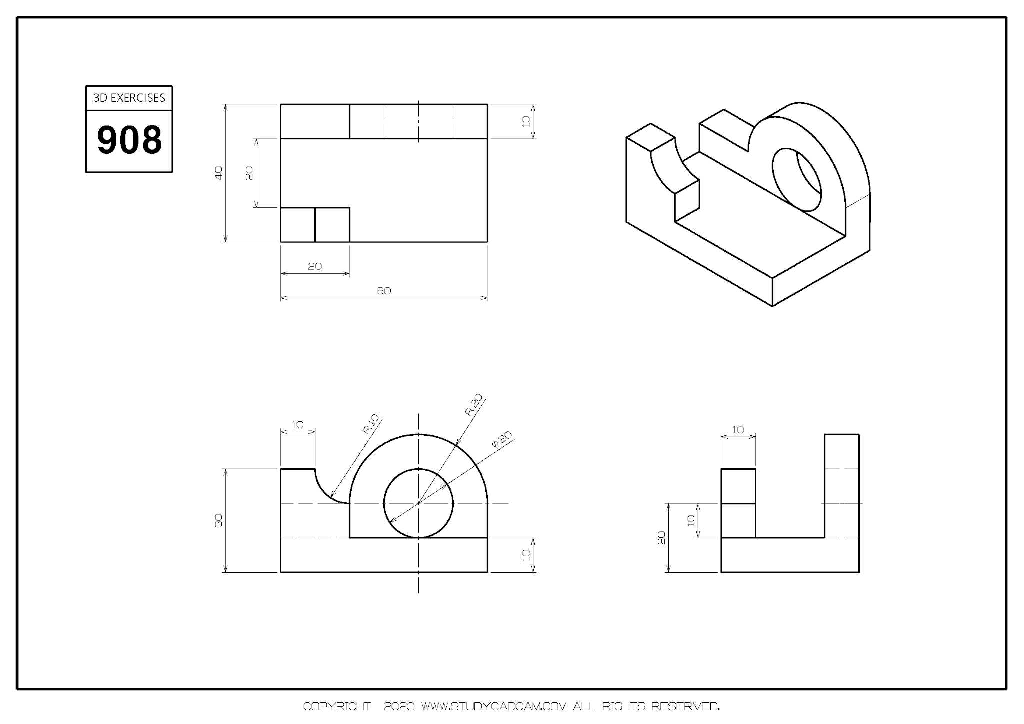 Studycadcam三维CAD练习908/Autodesk Inventor Pro