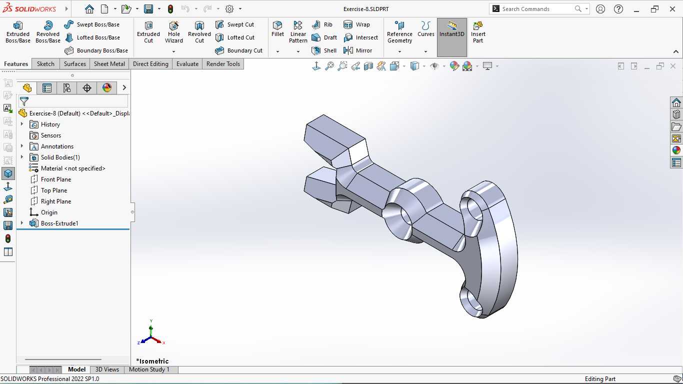 基本的三维模型练习-SOLIDWORKS