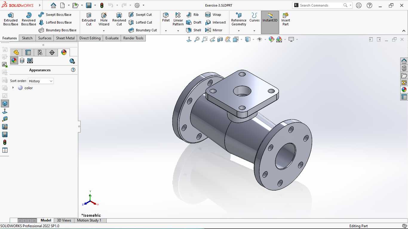 基本的三维模型练习-SOLIDWORKS