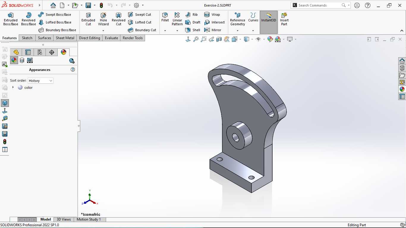 基本的三维模型练习-SOLIDWORKS