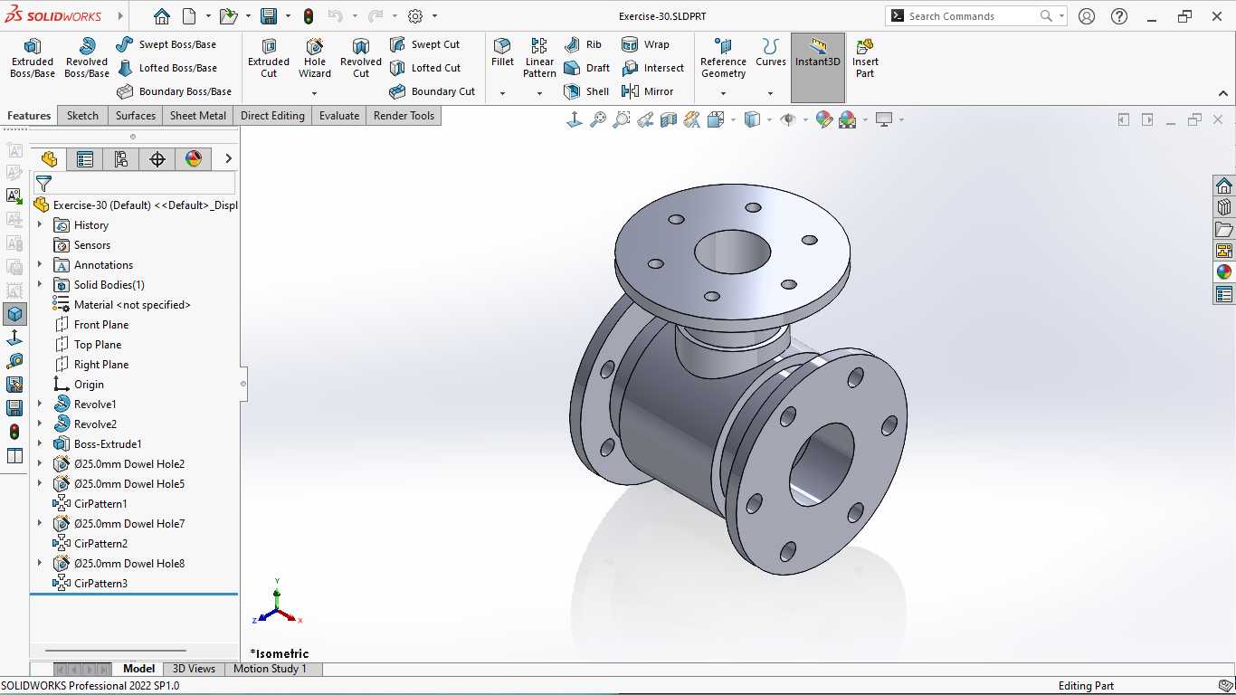 基本的三维模型练习-SOLIDWORKS
