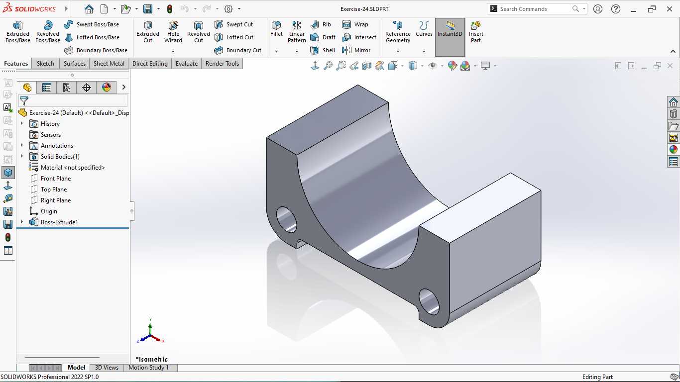 基本的三维模型练习-SOLIDWORKS