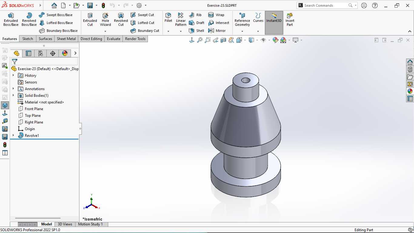 基本的三维模型练习-SOLIDWORKS