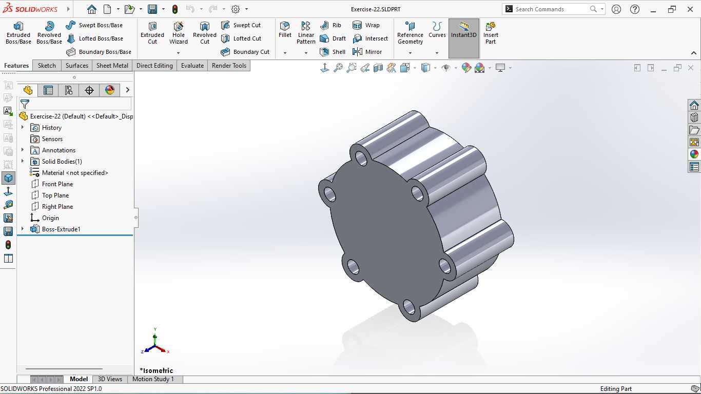 基本的三维模型练习-SOLIDWORKS