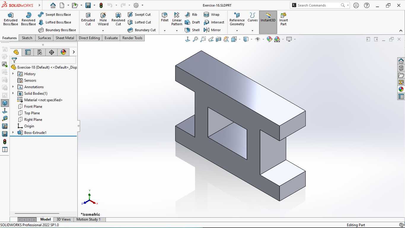 基本的三维模型练习-SOLIDWORKS