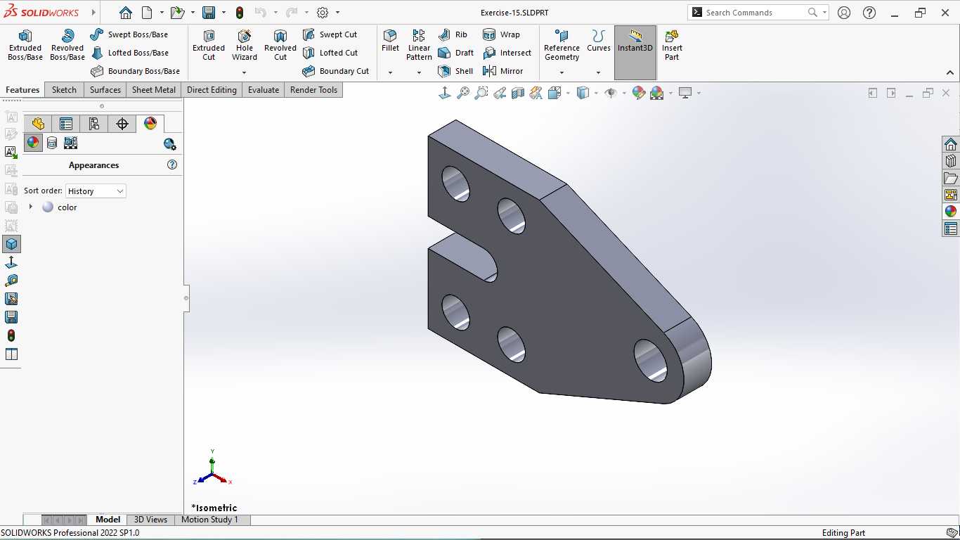 基本的三维模型练习-SOLIDWORKS