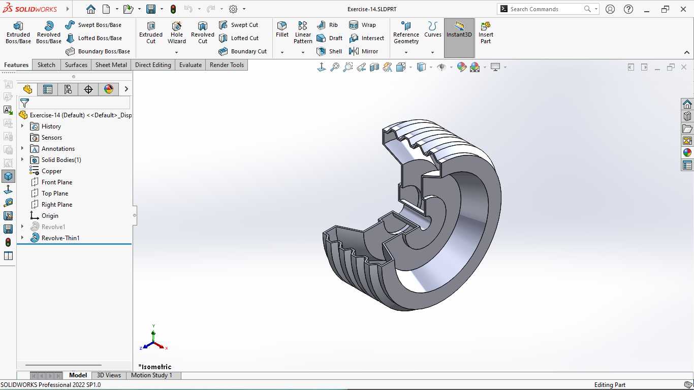 基本的三维模型练习-SOLIDWORKS