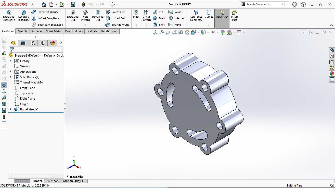 基本的三维模型练习-SOLIDWORKS