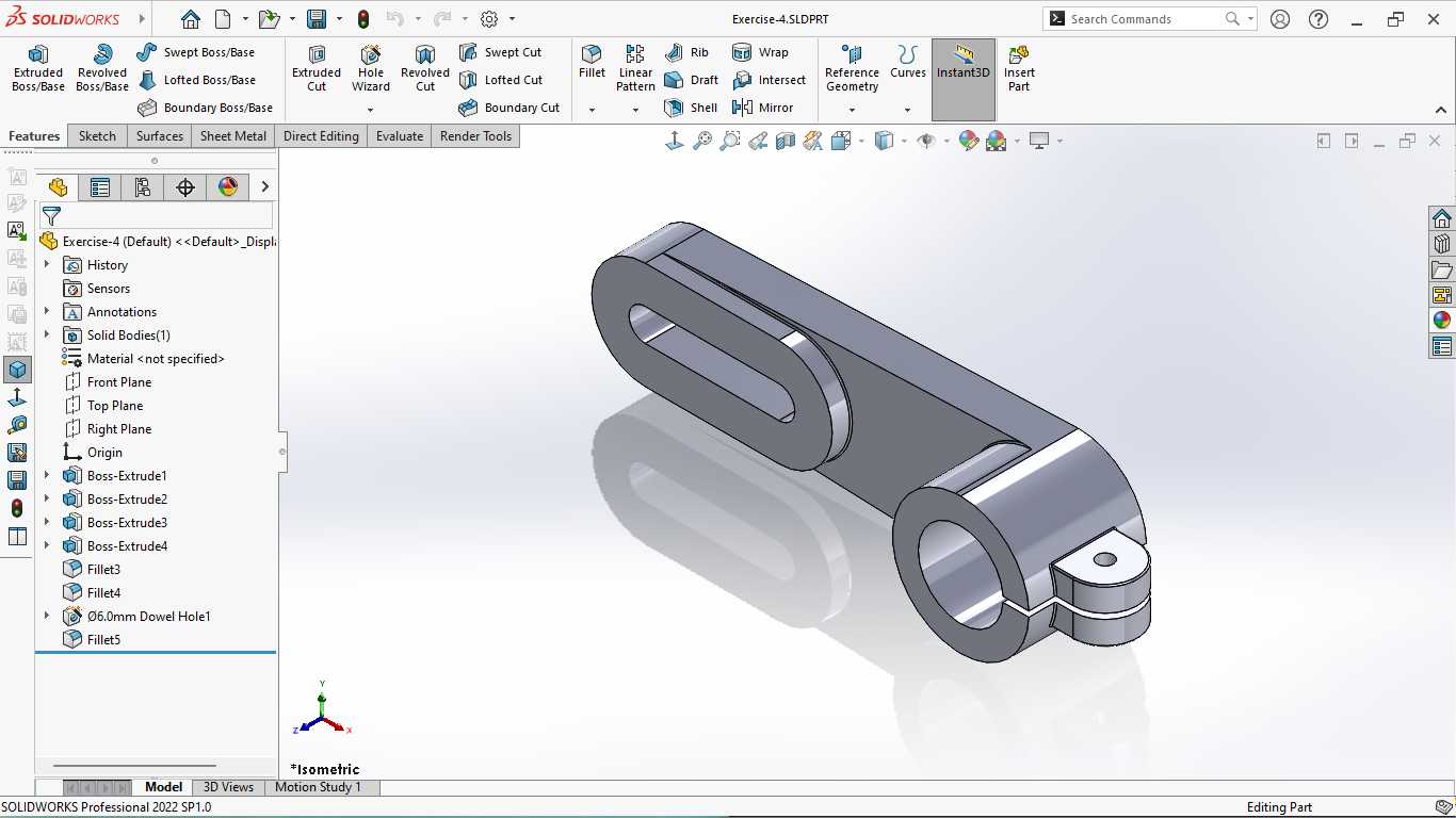 基本的三维模型练习-SOLIDWORKS
