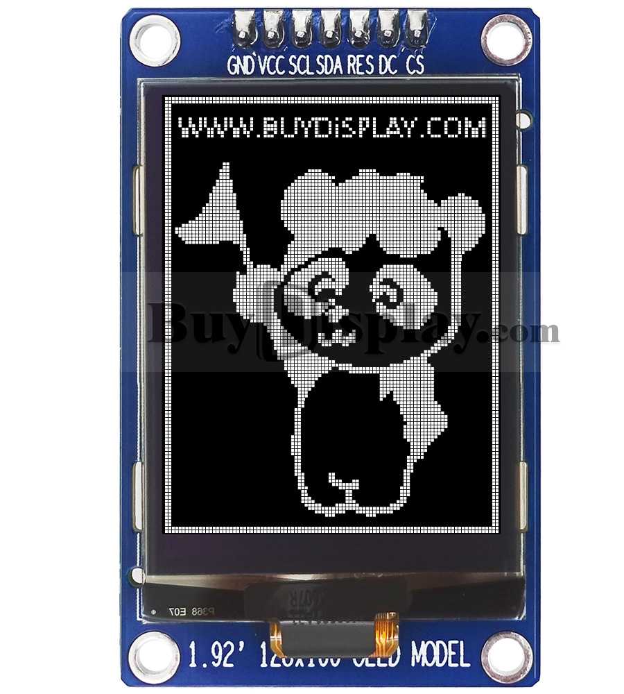 SPI 1.92\“Arduino Raspberry Pi的白色128x160 OLED显示模块