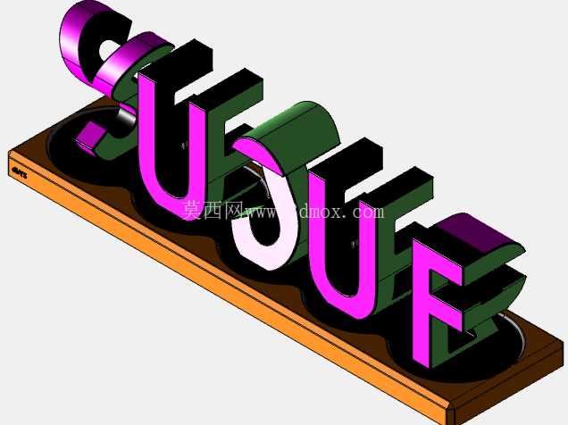 桌面 3D 打印可旋转姓名标签