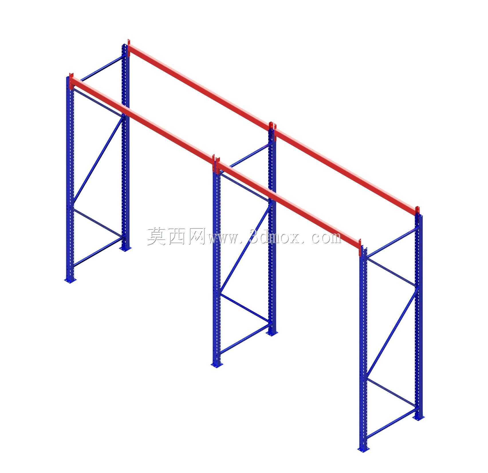 简易托盘存储架3D CAD