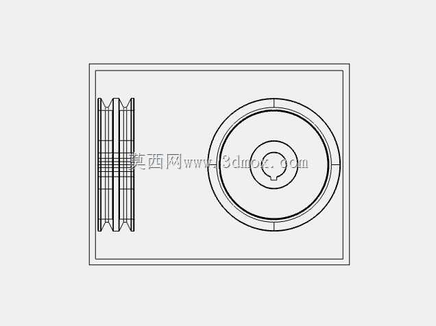 滑轮 V 3d CAD 模型