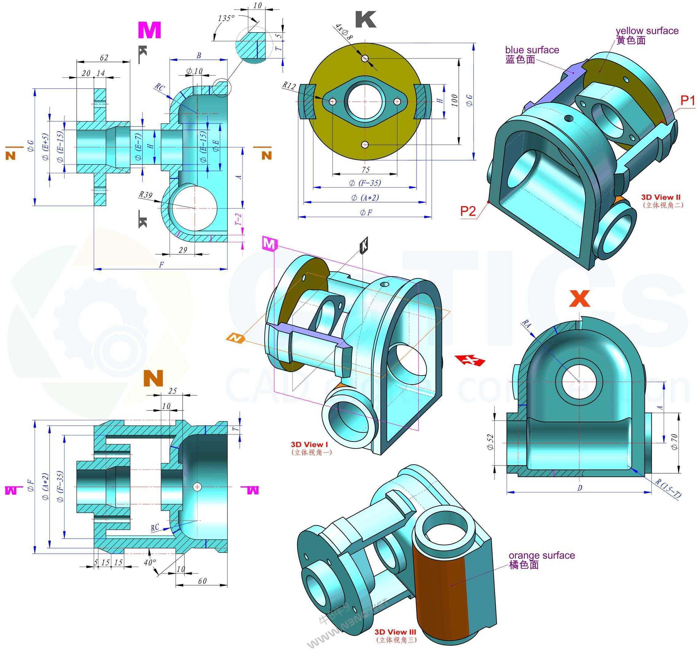 3D CAD 基础练习 / CATICS 3D17-H06/ Autodesk Inventor Pro