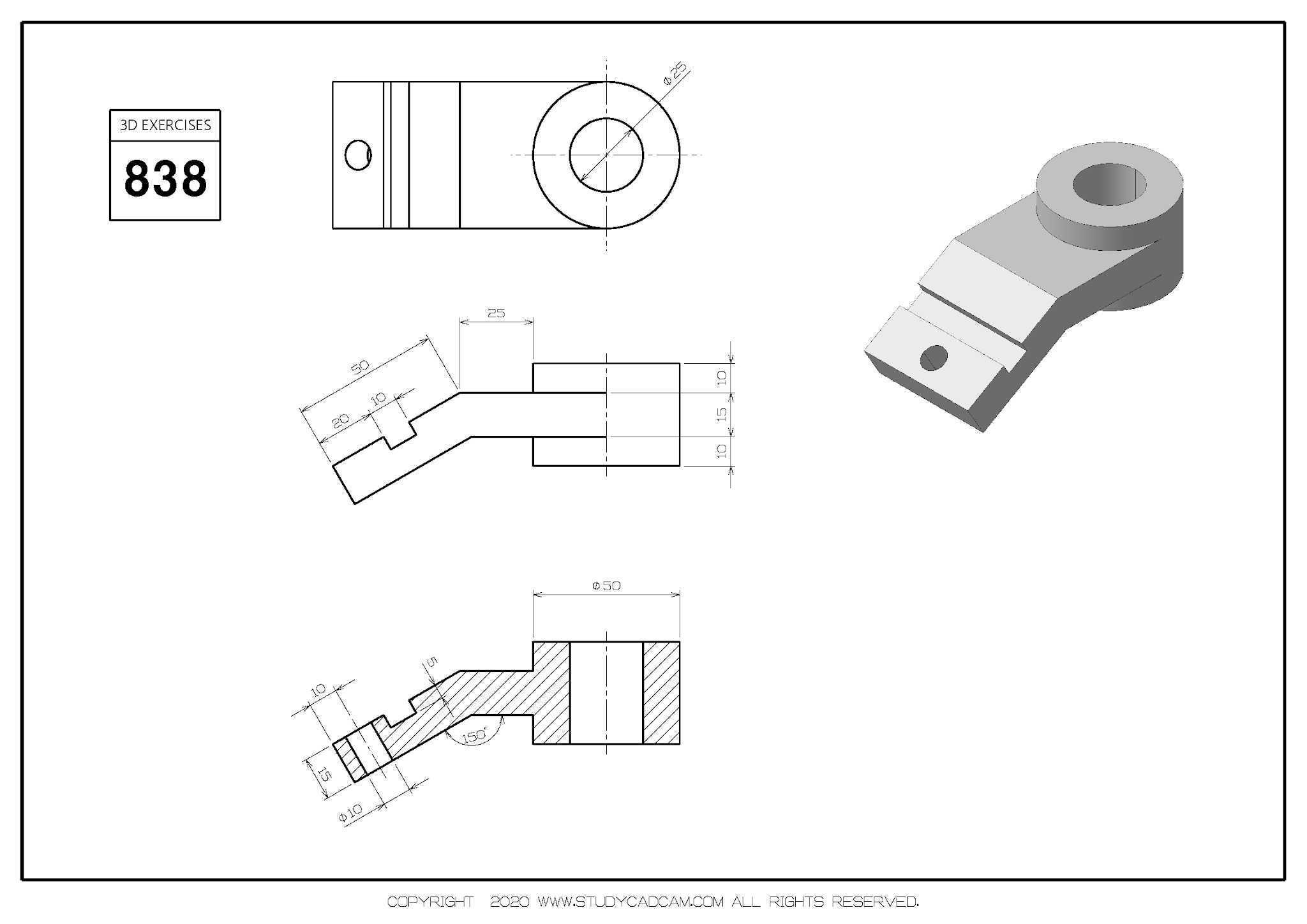 Studycadcam 3D CAD ��ϰ 838/Autodesk Inventor Pro